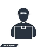 Kurier-Symbol-Logo-Vektor-Illustration. Liefermann-Symbolvorlage für Grafik- und Webdesign-Sammlung vektor