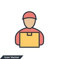 kurir ikon logotyp vektor illustration. leverans man symbol mall för grafik och webbdesign samling