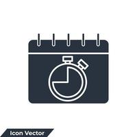 tidsfrist ikon logotyp vektorillustration. kalender med stoppur symbol mall för grafik och webbdesign samling vektor