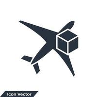 flygfrakt ikon logotyp vektor illustration. internationell leveranstjänst symbol mall för grafisk och webbdesign samling