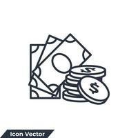 Geld-Symbol-Logo-Vektor-Illustration. Münzen und Finanzen Symbolvorlage für Grafik- und Webdesign-Sammlung vektor