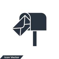 brevlåda ikon logotyp vektor illustration. postlåda symbol mall för grafik och webbdesign samling