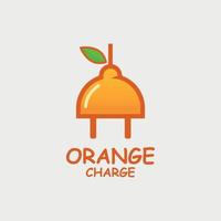 orangefarbenes Logo-Design mit elektrischer Staplerform vektor