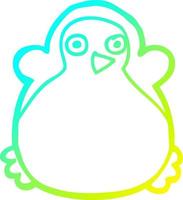 Kalte Gradientenlinie Zeichnung Cartoon-Pinguin vektor