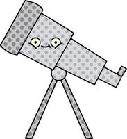 serietidning stil tecknat teleskop vektor