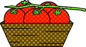 Cartoon-Doodle einer Schachtel Tomaten vektor