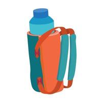 den orange och toscafärgade ryggsäcken, som har en vektorillustration för en dricksvattenflaska vektor