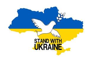 Flagge der Ukraine in Form einer Friedenstaube. das konzept des friedens in der ukraine auf weißem hintergrund. ukraine vor russland retten. Vektordesign