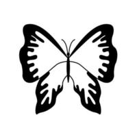 Grafik schwarzer Schmetterling isoliert auf weißem Hintergrund. Vektor-Illustration vektor