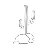 Kaktus Umrisszeichnung. vektorliniendarstellung isoliert auf weiß zum ausmalen von seiten oder logos vektor