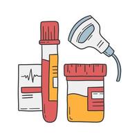 medizinische und bluttests, ultraschall- und urinanalysevektorillustration vektor