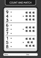 räkna och matcha spel med laptop. arbetsblad för förskolebarn, aktivitetsblad för barn vektor