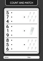 räkna och matcha spel med krita. arbetsblad för förskolebarn, aktivitetsblad för barn vektor