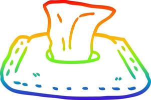 Regenbogen-Gradientenlinie, die Cartoon-Toilettentücher zeichnet vektor