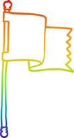 regnbågsgradient linjeteckning tecknad viftande flagga vektor