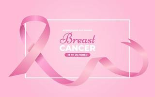 realistiska bröstcancer medvetenhet månad banner mall vektor