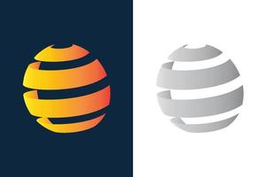 global teknik logotyp design.gradient tech ikon vektor mall