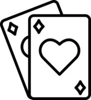 Liniensymbol für Pokerkarten vektor