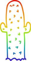 Regenbogen-Gradientenlinie Zeichnung Cartoon-Kaktus vektor