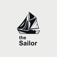 sjöman logotyp design med skeppsbild vektor