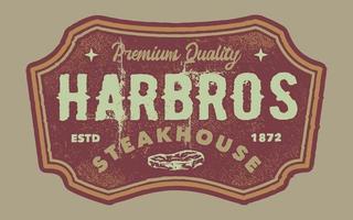 Steak House Vintage-Abzeichen-Logo-Emblem vektor