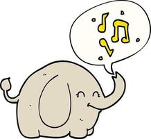 tecknad trumpetande elefant och pratbubbla vektor