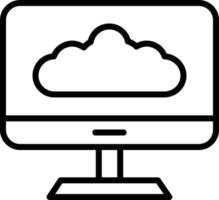 cloud computing linje ikon vektor