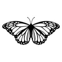 Monarchfalter-Silhouette. Vektor-Illustration isoliert auf weißem Hintergrund vektor