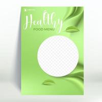 hälsosam mat meny affisch designmallar i a4-storlek. vektor