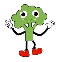 tecknad positiv broccoli vektor