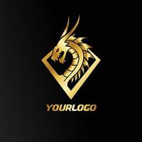 Luxus-Drachen-Logo-Goldvektor