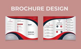 broschyrdesignmall vågkurvor, professionell trefaldig flygbladsmall, företagsbroschyr eller omslagsdesign, kan användas för publicering, tryck och presentation. vektor