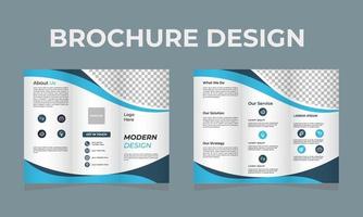 Broschüren-Design-Vorlage Wellenkurven, professionelle Business-Dreifach-Flyer-Vorlage, Unternehmensbroschüre oder Cover-Design, kann für Veröffentlichung, Druck und Präsentation verwendet werden. vektor