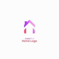 kreatives Home-Logo mit farbenfrohen Details mit sauberer Hintergrundillustration und Vektor