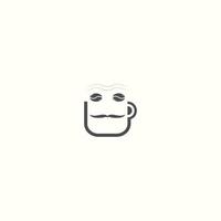 kaffe logotyp. modern ikon symbol monokrom mono-line minimalism vektor logotyp för kafé.