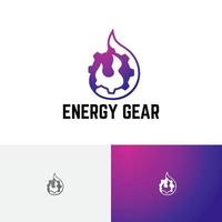 Energy Gear heißes Feuer Flamme Industrie Logo vektor