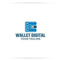 plånbok digital logotyp design vektor