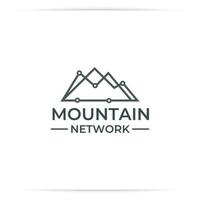 Mountain Connection Logo Design Vektor, Technologie, Daten, digital vektor