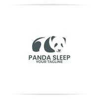 logotyp design panda sömn vektor