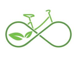 Öko-Fahrrad-Logo unendlicher Vektor