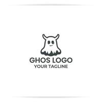 Ghost-Logo-Design-Vektor, Kopf, süß, gruselig vektor