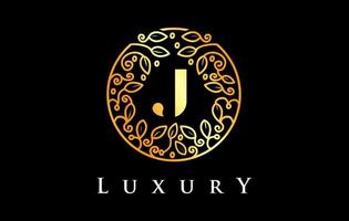 goldenes j buchstabe logo luxury.beauty kosmetik logo vektor