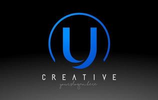 u-Buchstaben-Logo-Design mit schwarz-blauer Farbe. coole moderne Icon-Vorlage. vektor
