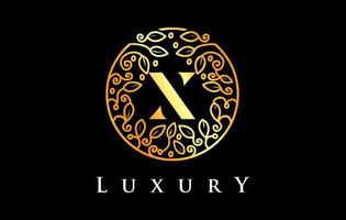 golden x letter logotyp luxury.beauty kosmetika logotyp vektor