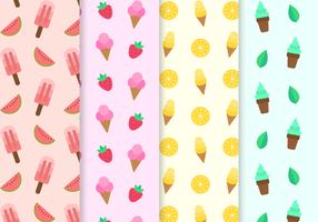 Gratis Seamless Ice Cream Pattern Vector