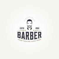 Vintage Retro Barbershop Typografie Logo Vorlage Vektor Illustration Design. klassisches friseursalon-logo-konzept