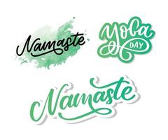 namaste schriftzug indischer gruß, hallo in hindi t-shirt handbeschriftetes kalligraphisches design. inspirierende Vektortypografie. vektor