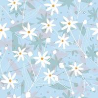vita blommor mönster vektor