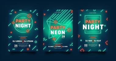 neon party flyer vektor