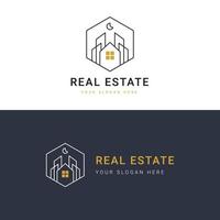 Immobilien-Logo-Vorlage, perfektes Logo für Unternehmen im Zusammenhang mit der Immobilienbranche. Immobilien-Vektor-Illustration. vektor